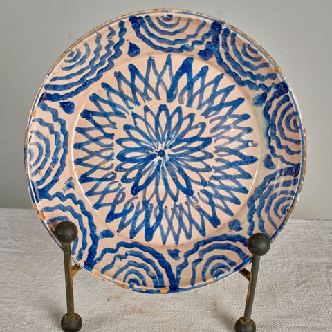Antique blue and white Fajalauza platter