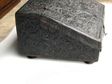 Reproduction tooled leather Spanish colonial writing box