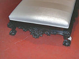 Antique carved and upholsterd Queen Anne ottoman in walnut from Portugal