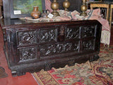 Antique Spanish Renaissance dowry chest in walnut