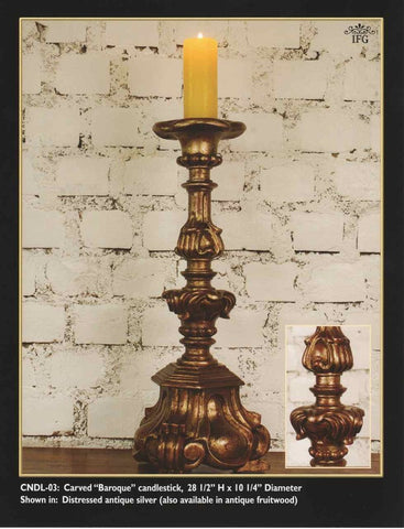 Reproduction Tall turned “Catalonian” candlestick.