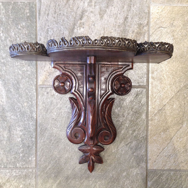 Antique wooden wall bracket, pine