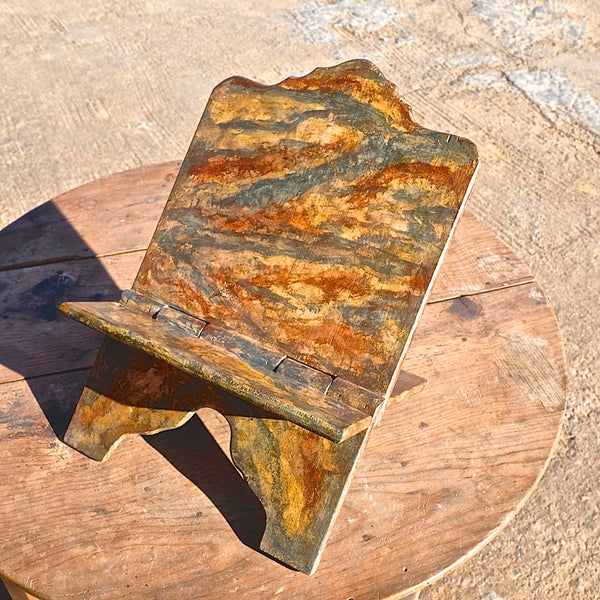 Antique painted faux marble book stand