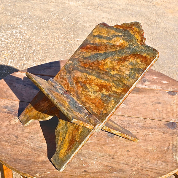 Antique painted faux marble book stand