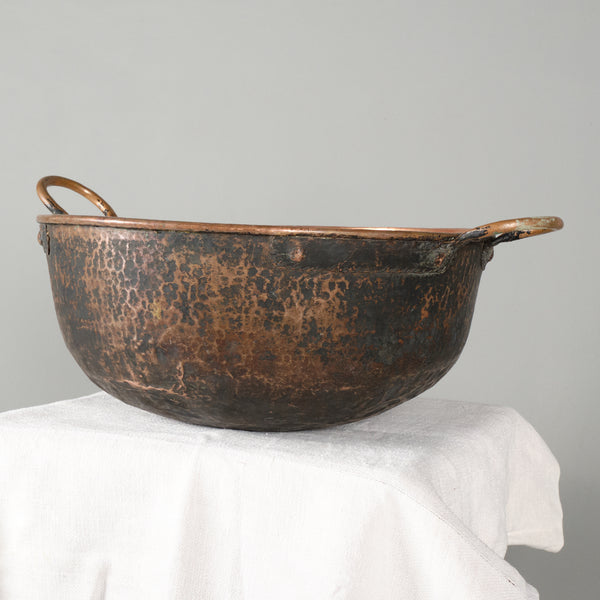 Large antique copper pot
