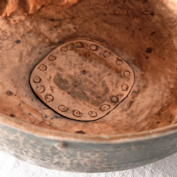 Large antique copper pot