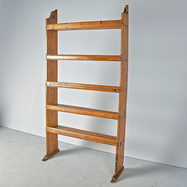 Antique pine village bookshelf