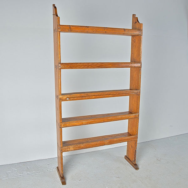 Antique pine village bookshelf