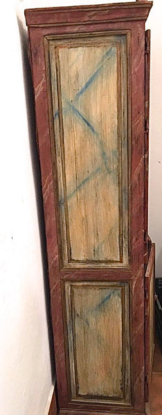 Painted antique faux marble four-door cabinet