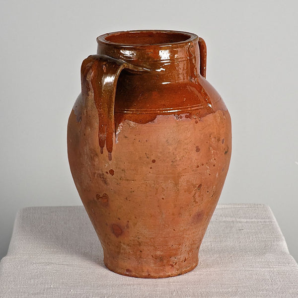 Antique Terra Cotta Clay Pot with Handles