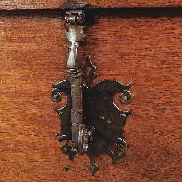 Antique spanish colonial travel trunk, cedar