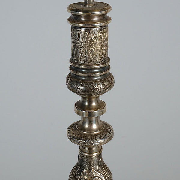 Antique silver plated lamp base