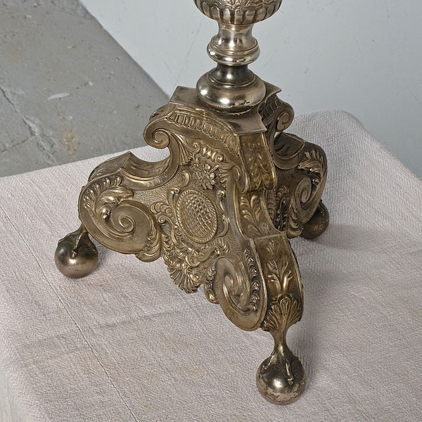 Antique silver plated lamp base