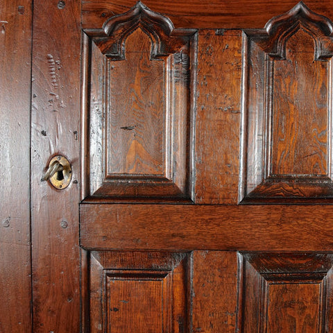 Antique four-door, two-drawer library cabinet, oak
