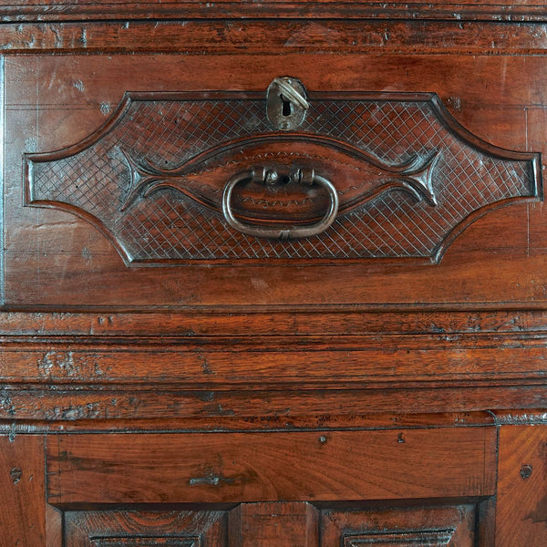 Antique four-door, two-drawer library cabinet, oak