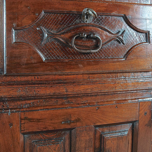 Antique four-door, two-drawer library cabinet, oak