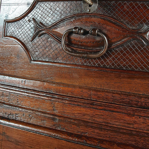Antique four-door, two-drawer library cabinet, oak
