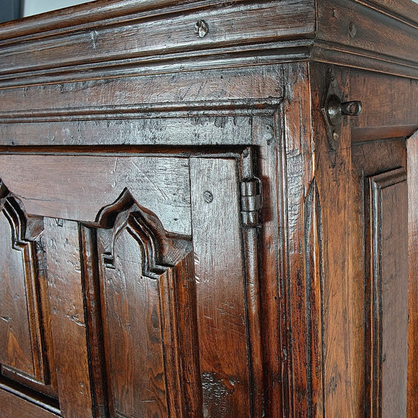 Antique four-door, two-drawer library cabinet, oak