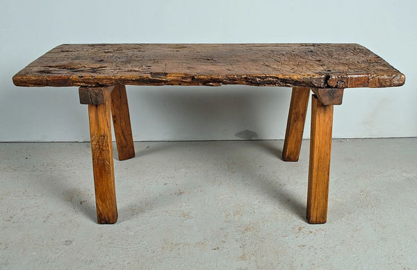 Antique rustic Pyrenees game dressing table / bench