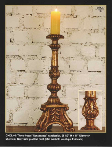 Small Bronze Baroque Italian Candlestick
