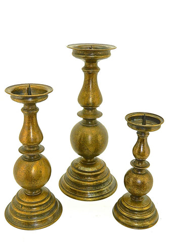 Small Bronze Baroque Italian Candlestick