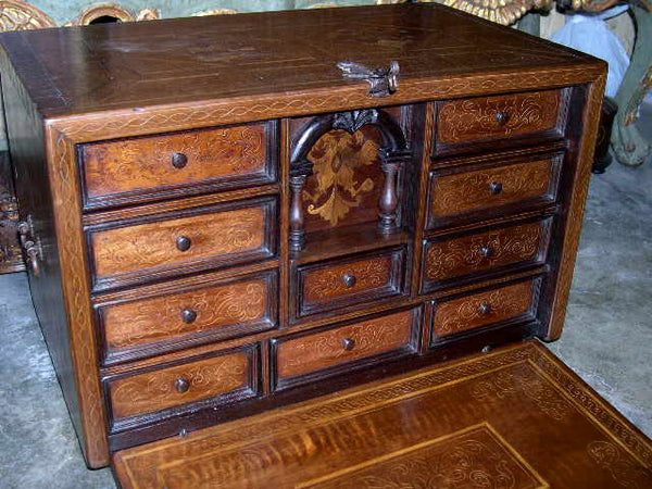 Inlaid cedar & boxwood vargueño