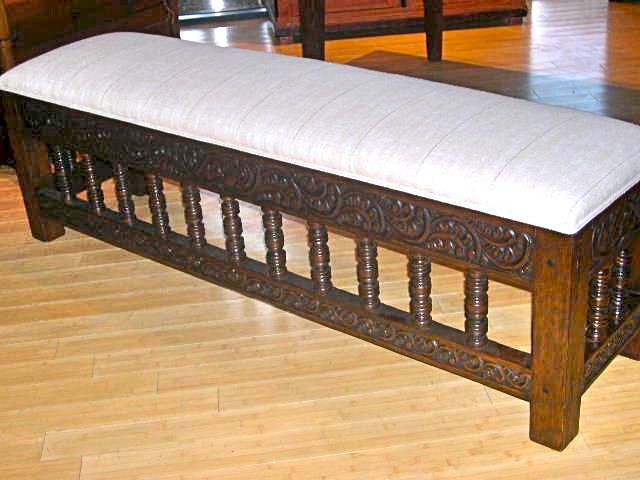 Reproduction carved and upholstered