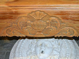 Antique carved front 3 hole water jug stand, pine