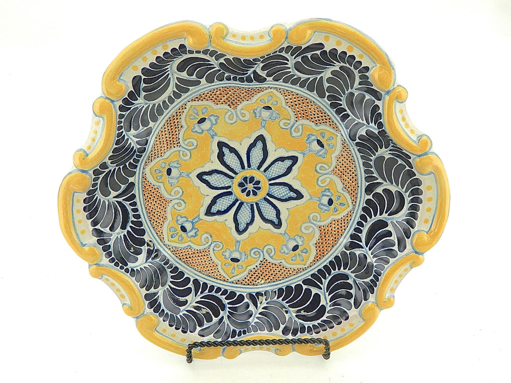 Large scalloped-edge Talavera serving platter, “MOORISH MEDALLION”