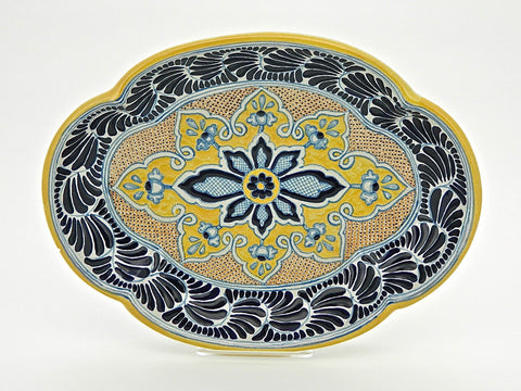Small Square Talavera Tray - "PUERTO VALLARTA"