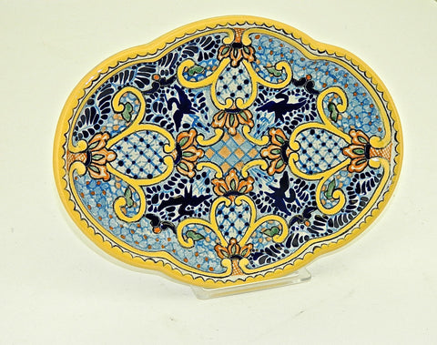 Small Square Talavera Tray - "PUERTO VALLARTA"