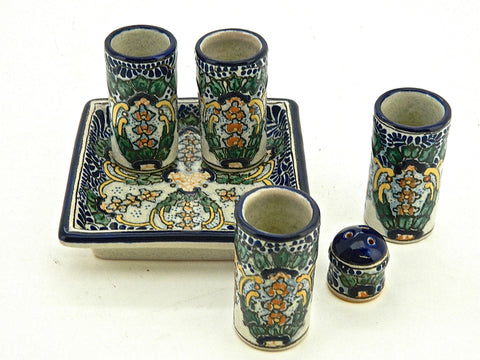 Uriarte Talavera Tequila Set - "REYNA ANA"