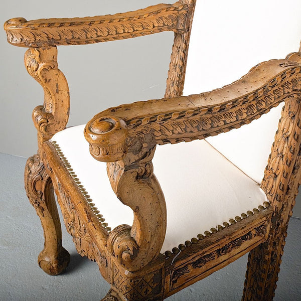 Antique carved Spanish colonial bishop’s chair