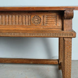 Antique two-drawer Palentine library table, walnut and chestnut