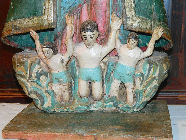 Antique wood sculpture, "Our Lady of Mount Carmel"