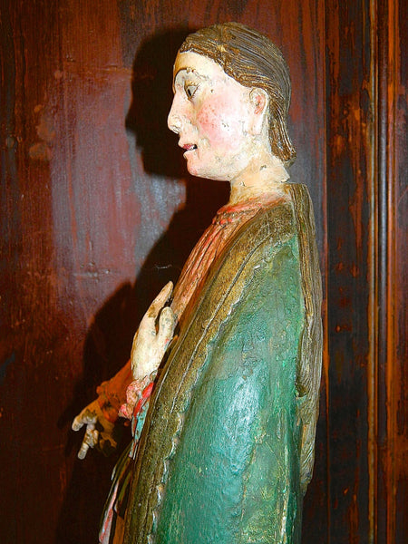 Antique wood sculpture, "Our Lady of Mount Carmel"