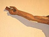 Antique carved crucifixion, gesso & polychrome over wood