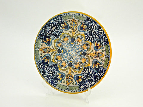 Talavera Dinner Plate - "FLOR DE LIZ"