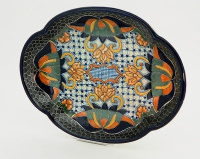 Small Square Talavera Tray - "PUERTO VALLARTA"