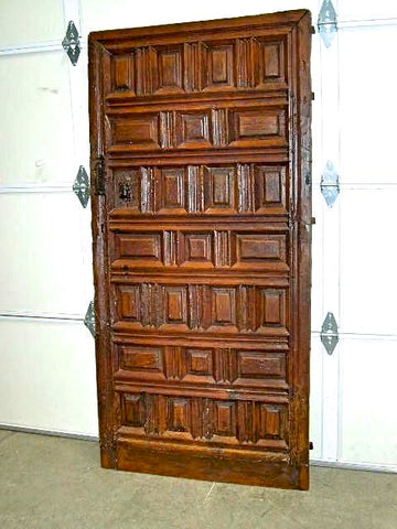 Antique raised panel Castilian monastery cell door, pine
