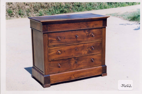 Antique four-drawer walnut chest