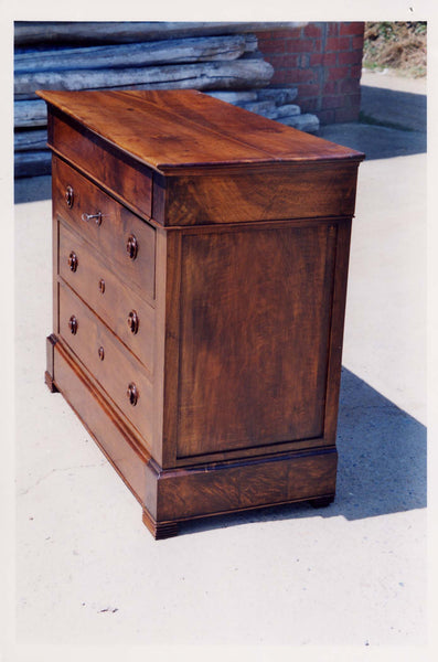 Antique four-drawer walnut chest