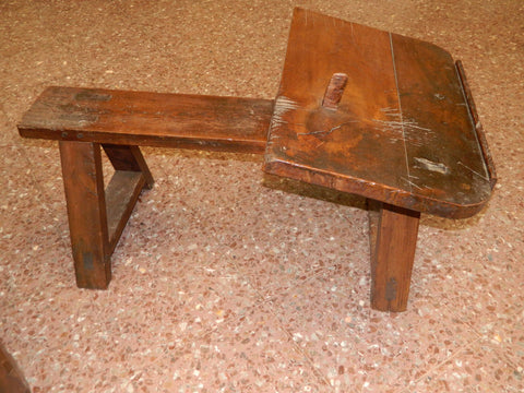 Antique walnut and pine cobbler's bench