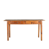 Antique tapered leg two-drawer console table, pine