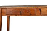 Antique tapered leg two-drawer console table, pine