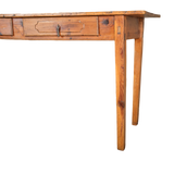 Antique tapered leg two-drawer console table, pine