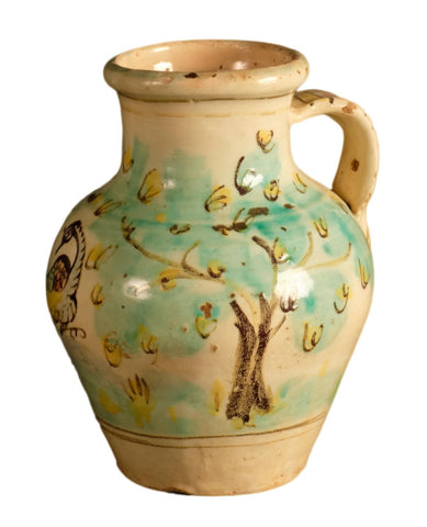 Small antique painted Talavera water jug