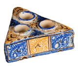 Antique painted triangular spice dish