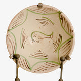 Antique painted green and manganese bowl, “Duck”