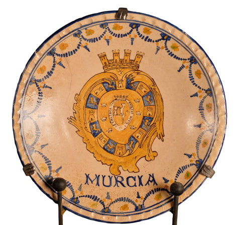 Pair of large antique Talavera commemorative plates